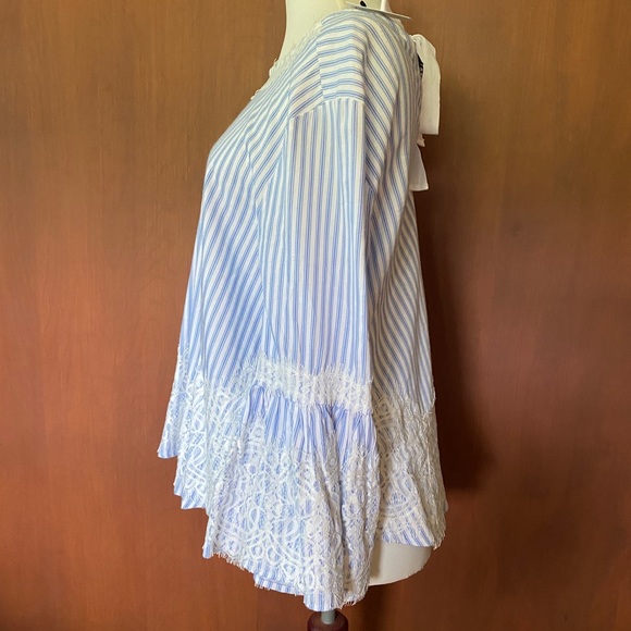 NWT Zara striped top with lace - Picture 3 of 7